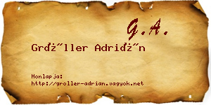 Gröller Adrián névjegykártya
